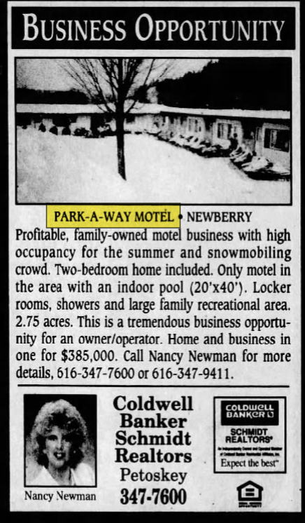 Park-A-Way Motel - MARCH 1997 FOR SALE (newer photo)